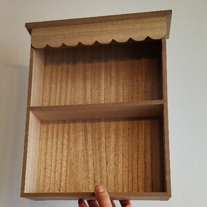 Natural Brown Wooden Wall Shelf